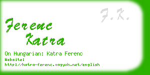 ferenc katra business card